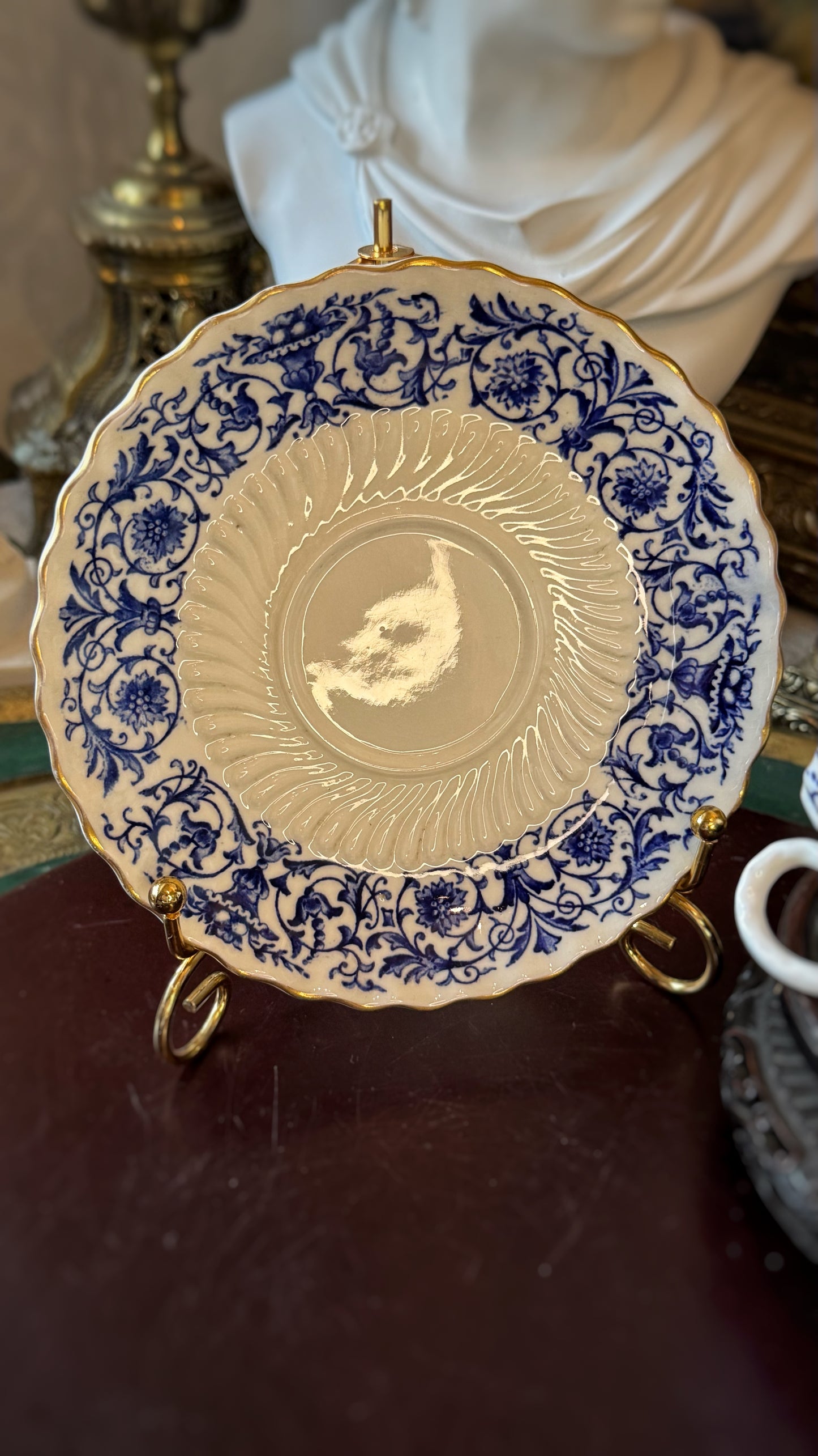 Coalport "Grosvenor" Blue & White Cup – Circa 1900