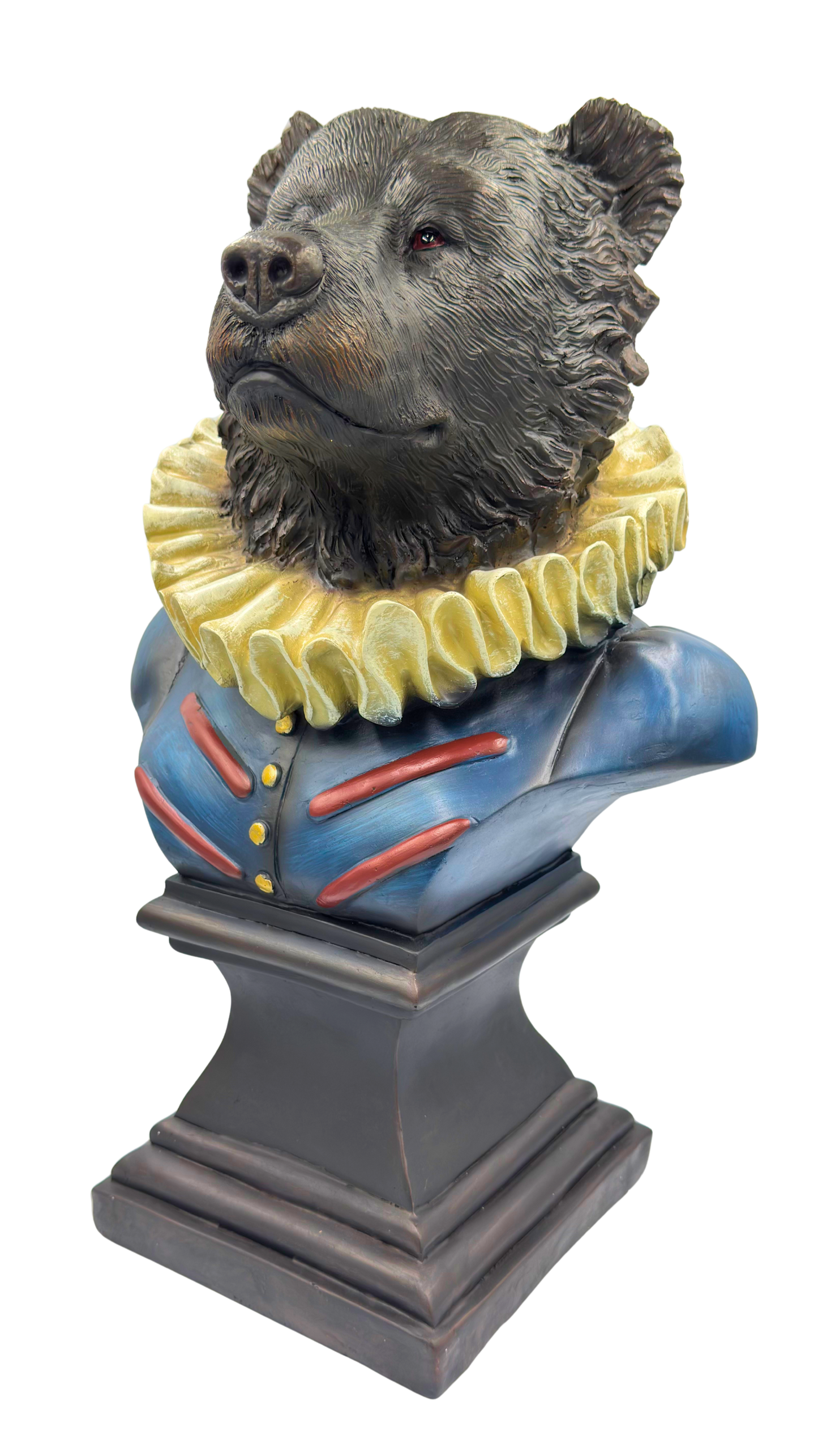 Extra Large Gentry Bear Bust on Square Base