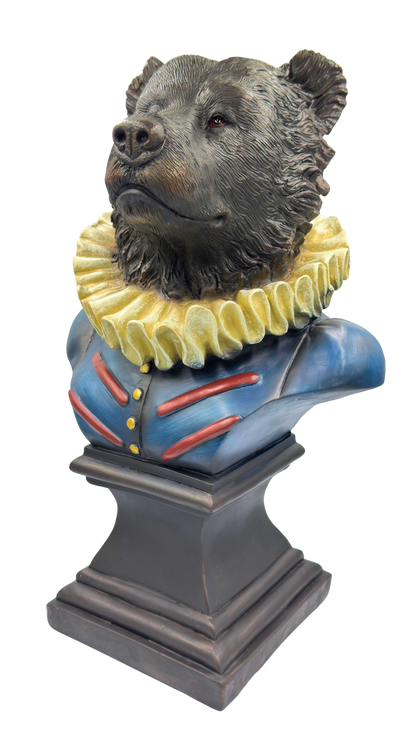 Extra Large Gentry Bear Bust on Square Base