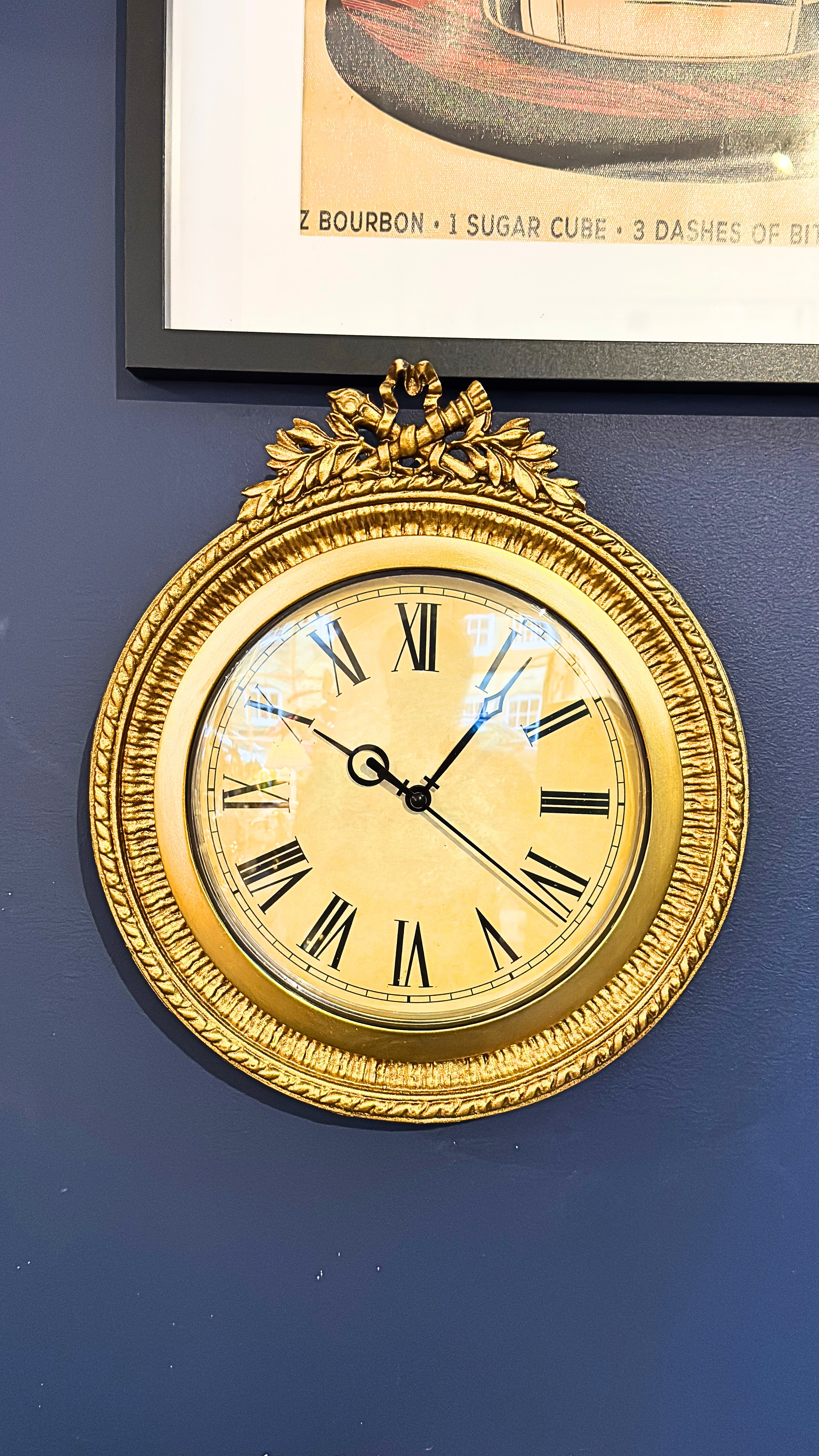 Antique Gold Ornate Wall Clock