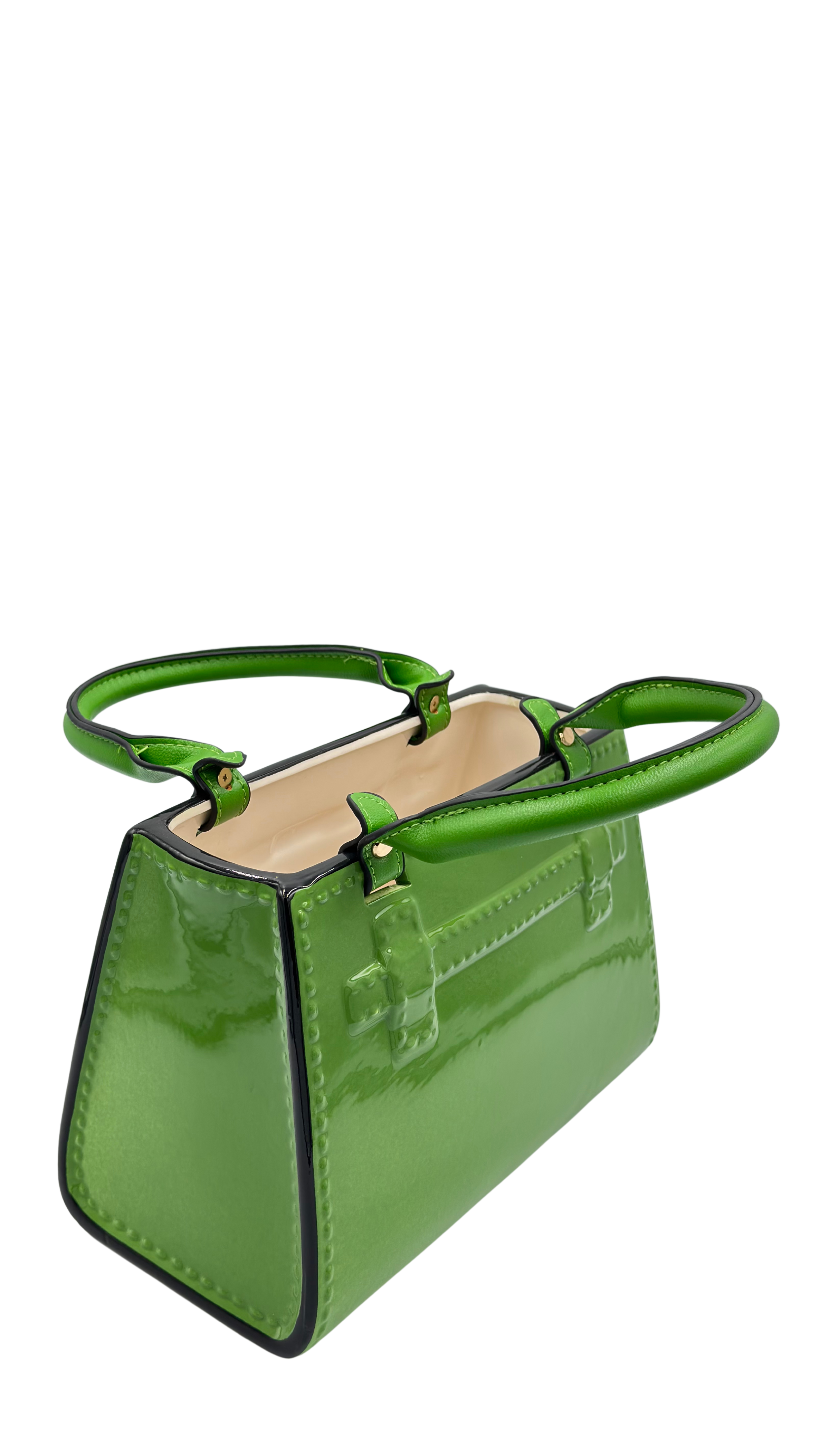 Green Ceramic & Leather Handbag Vase