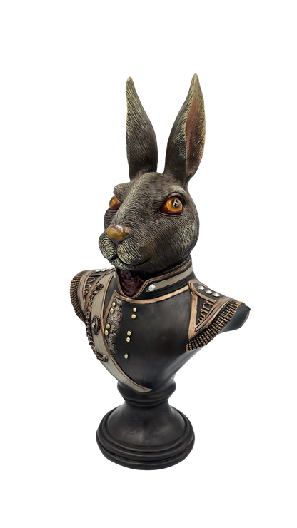 Gentry Rabbit Bust on Round Base
