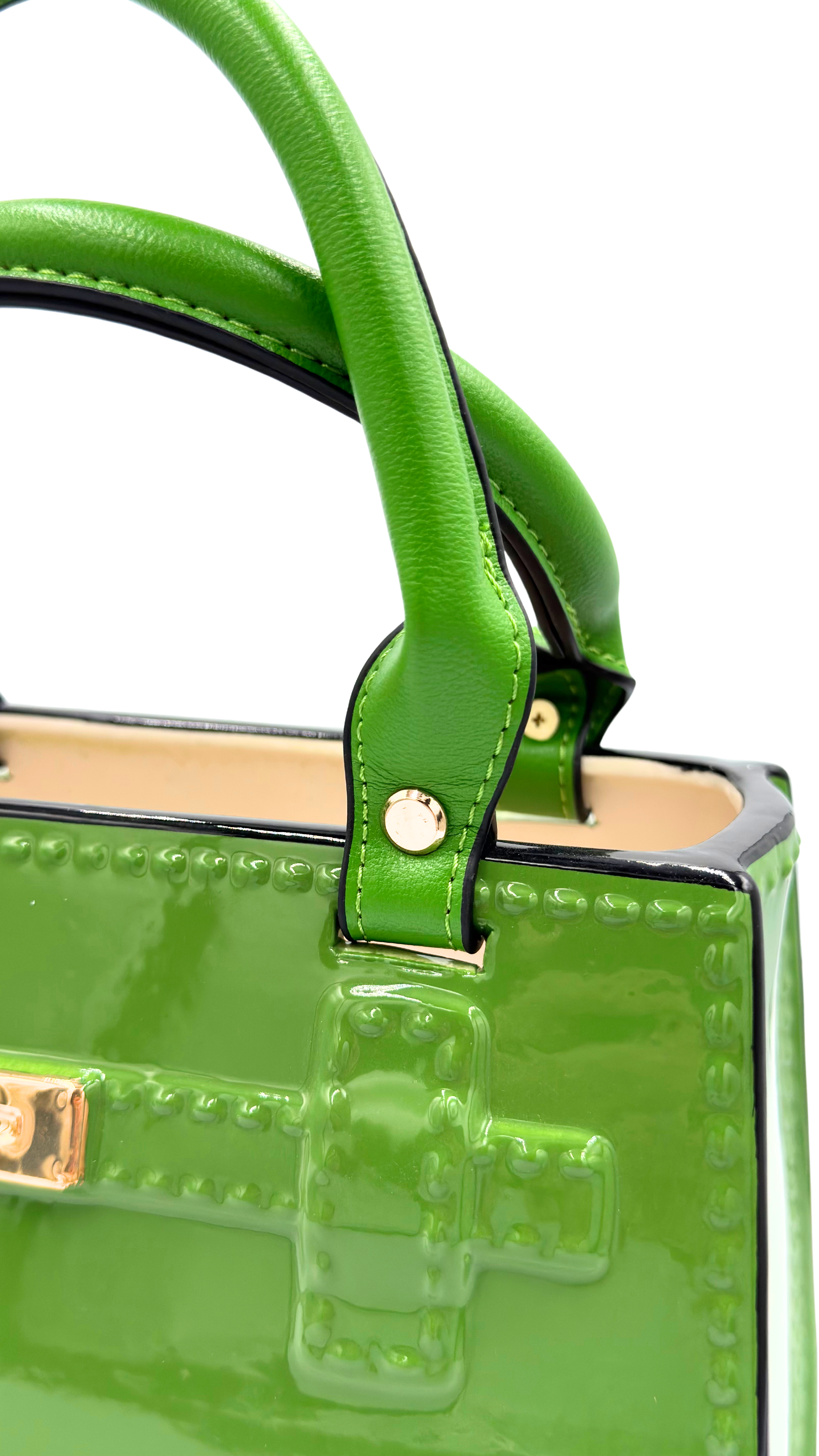 Green Ceramic & Leather Handbag Vase