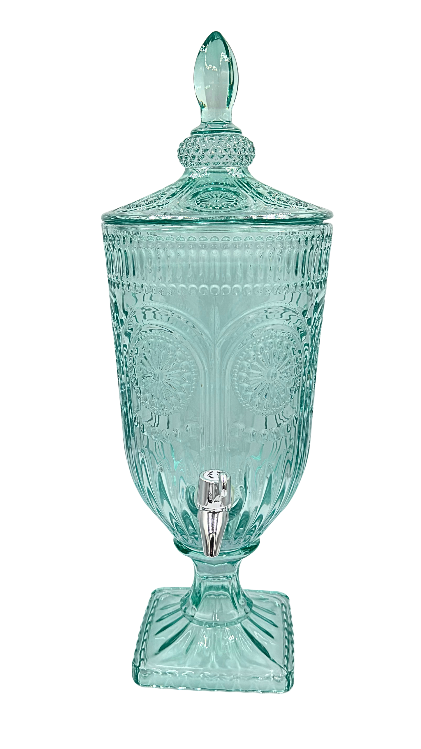 Teal Patterned 3-Litre Glass Drinks Server