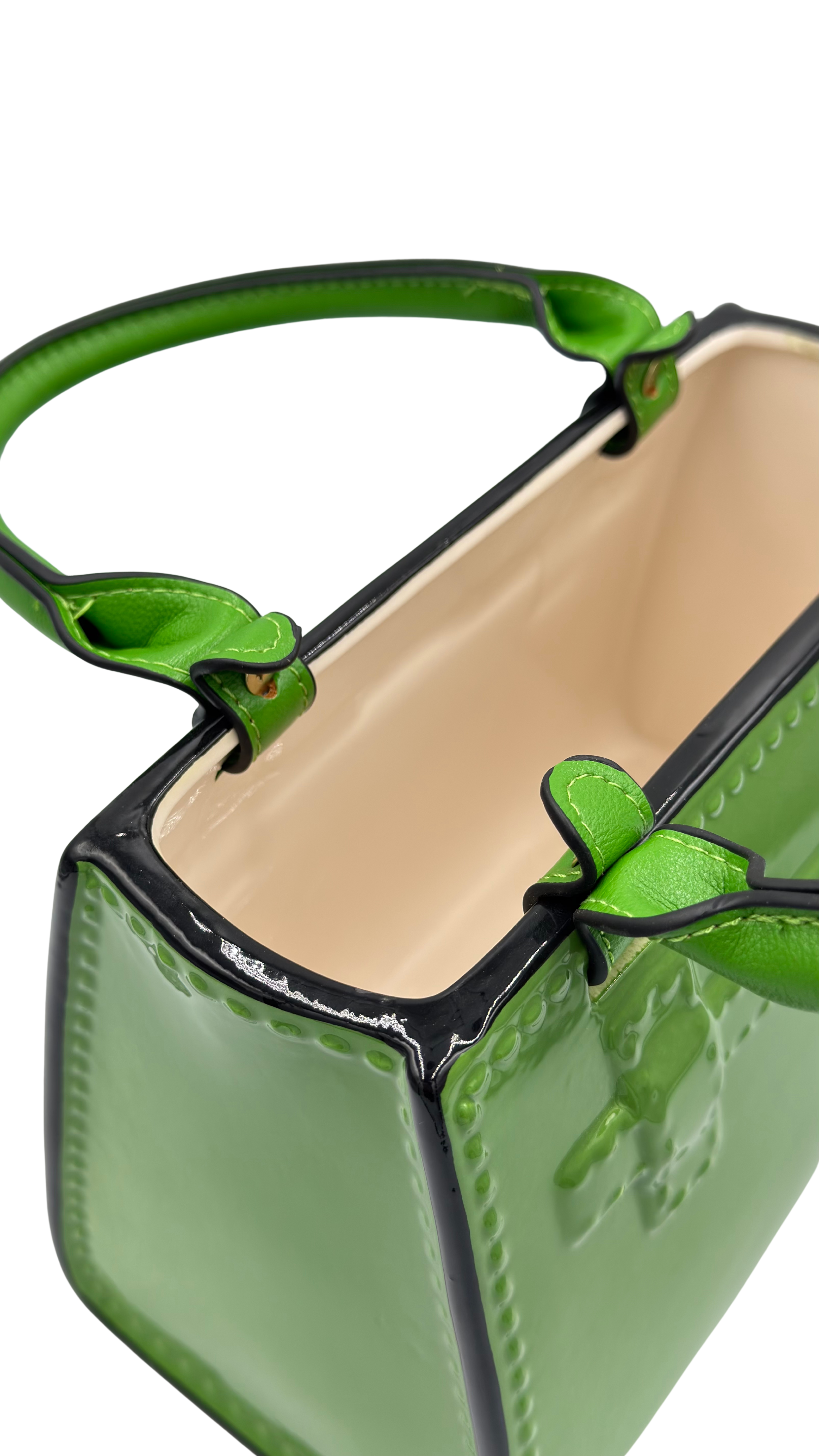 Green Ceramic & Leather Handbag Vase