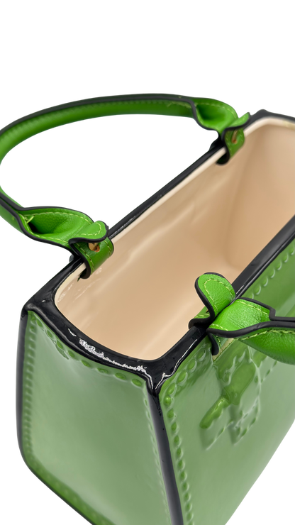 Green Ceramic & Leather Handbag Vase