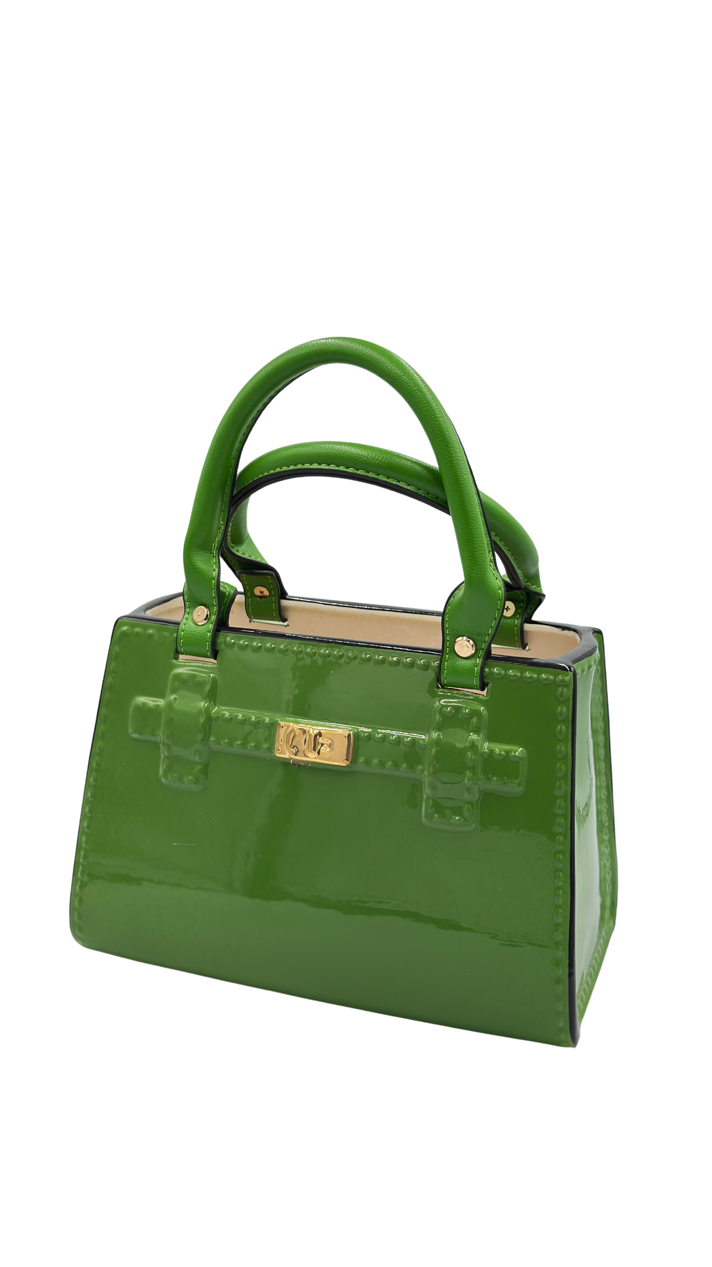 Green Ceramic & Leather Handbag Vase