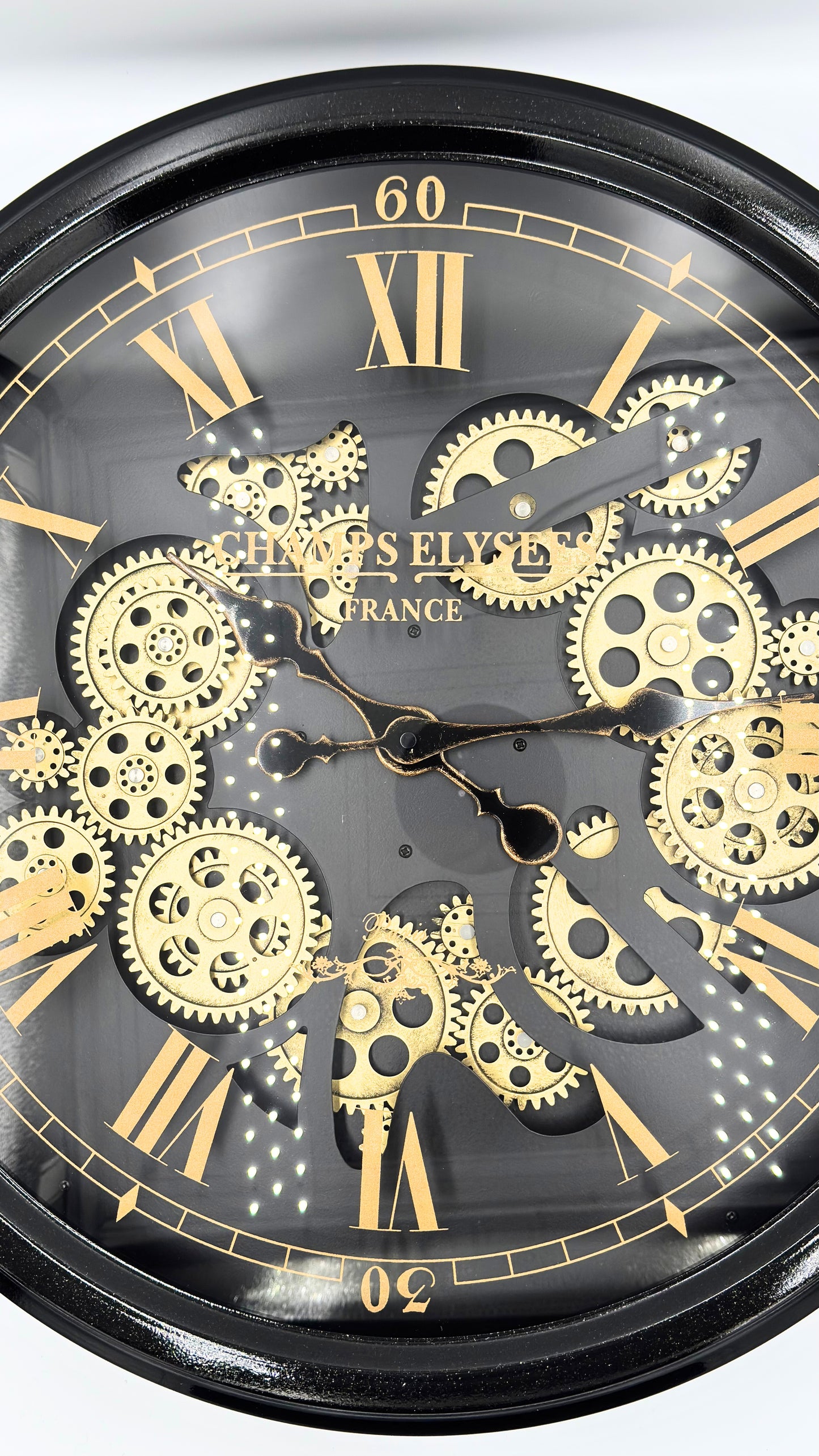 French Champs-Elysee Moving Gears Clock