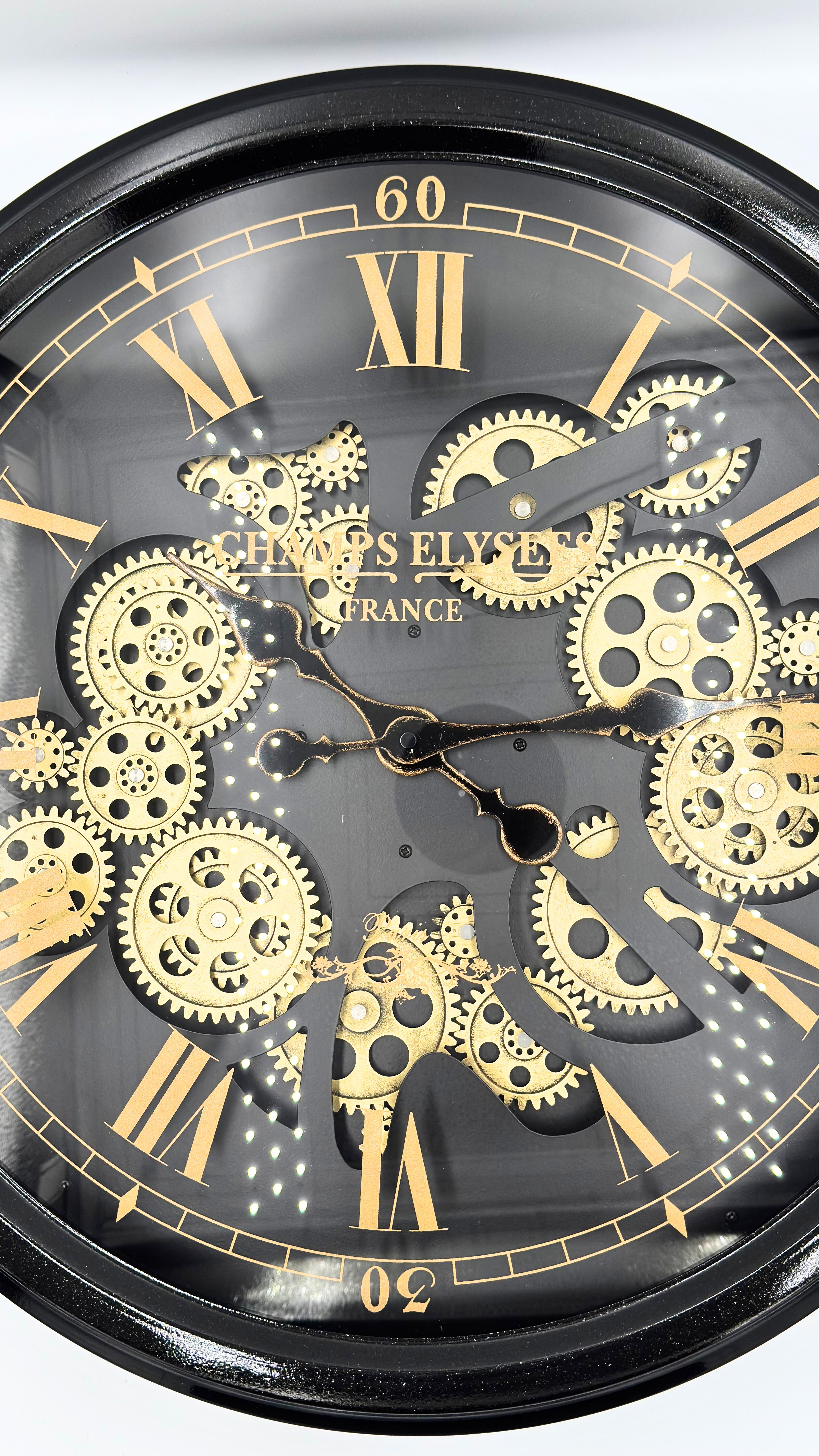 French Champs-Elysee Moving Gears Clock
