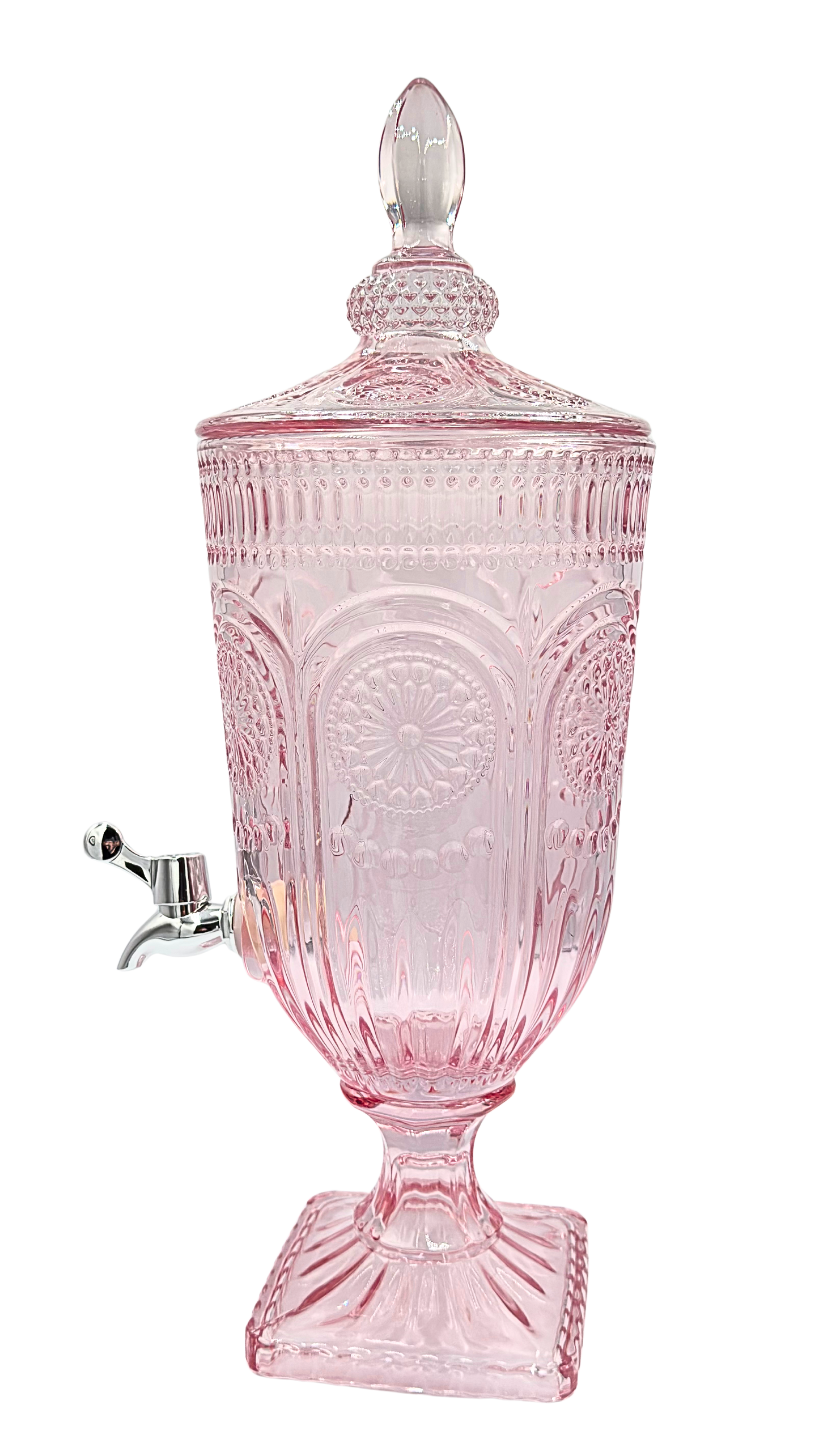Pink Patterned 3-Litre Glass Drinks Server
