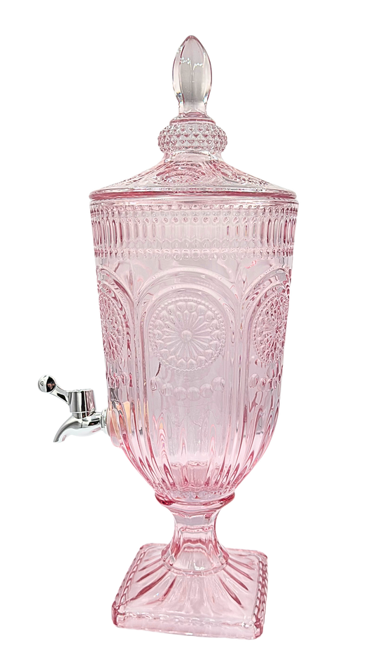 Pink Patterned 3-Litre Glass Drinks Server