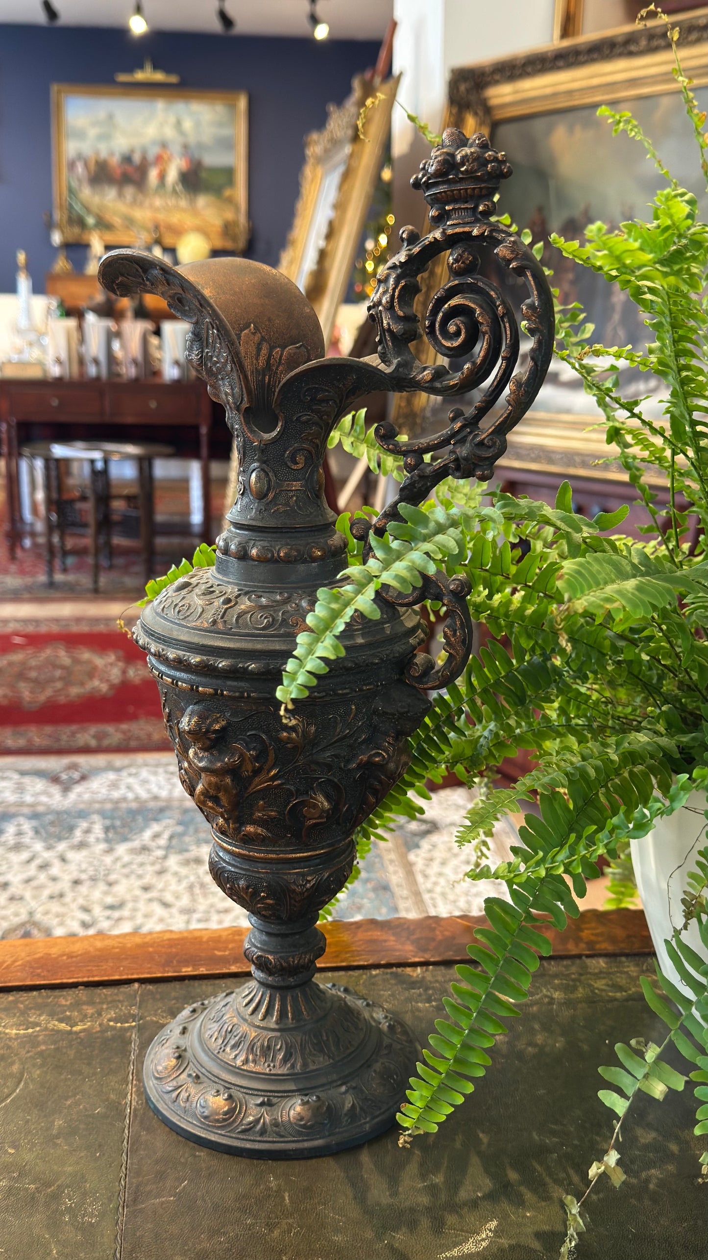 Antique French Metal Water Jug