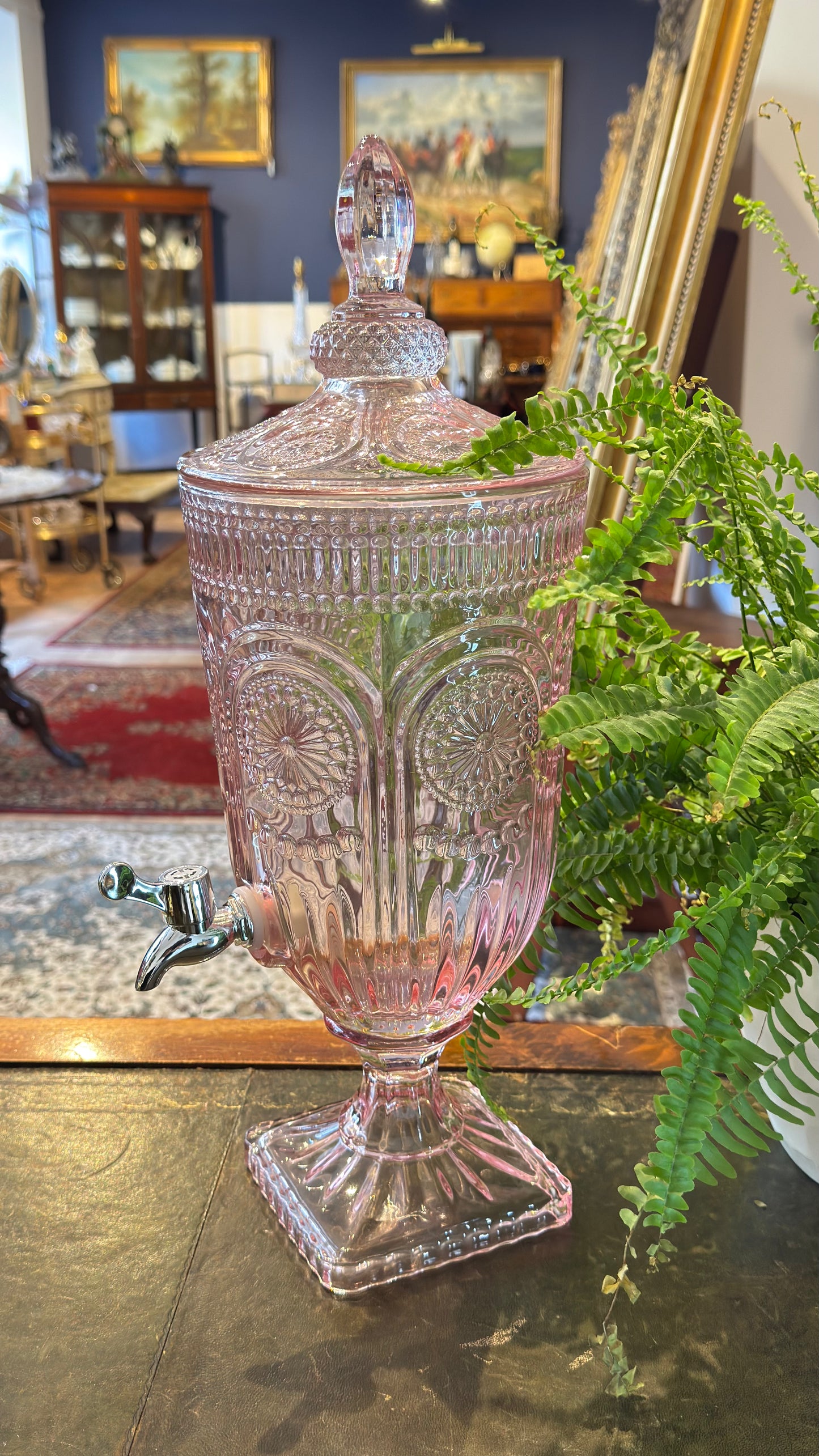 Pink Patterned 3-Litre Glass Drinks Server