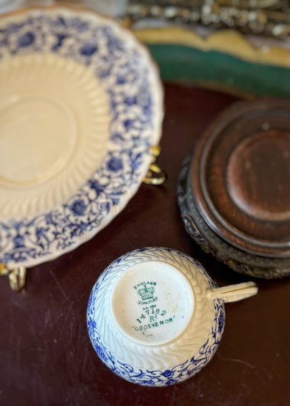 Coalport "Grosvenor" Blue & White Cup – Circa 1900