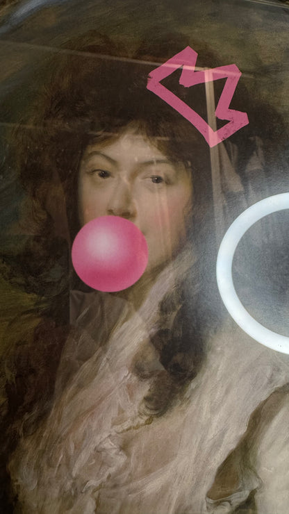 "Bubblegum Duchess" – Contemporary Pop Art on Classical Print