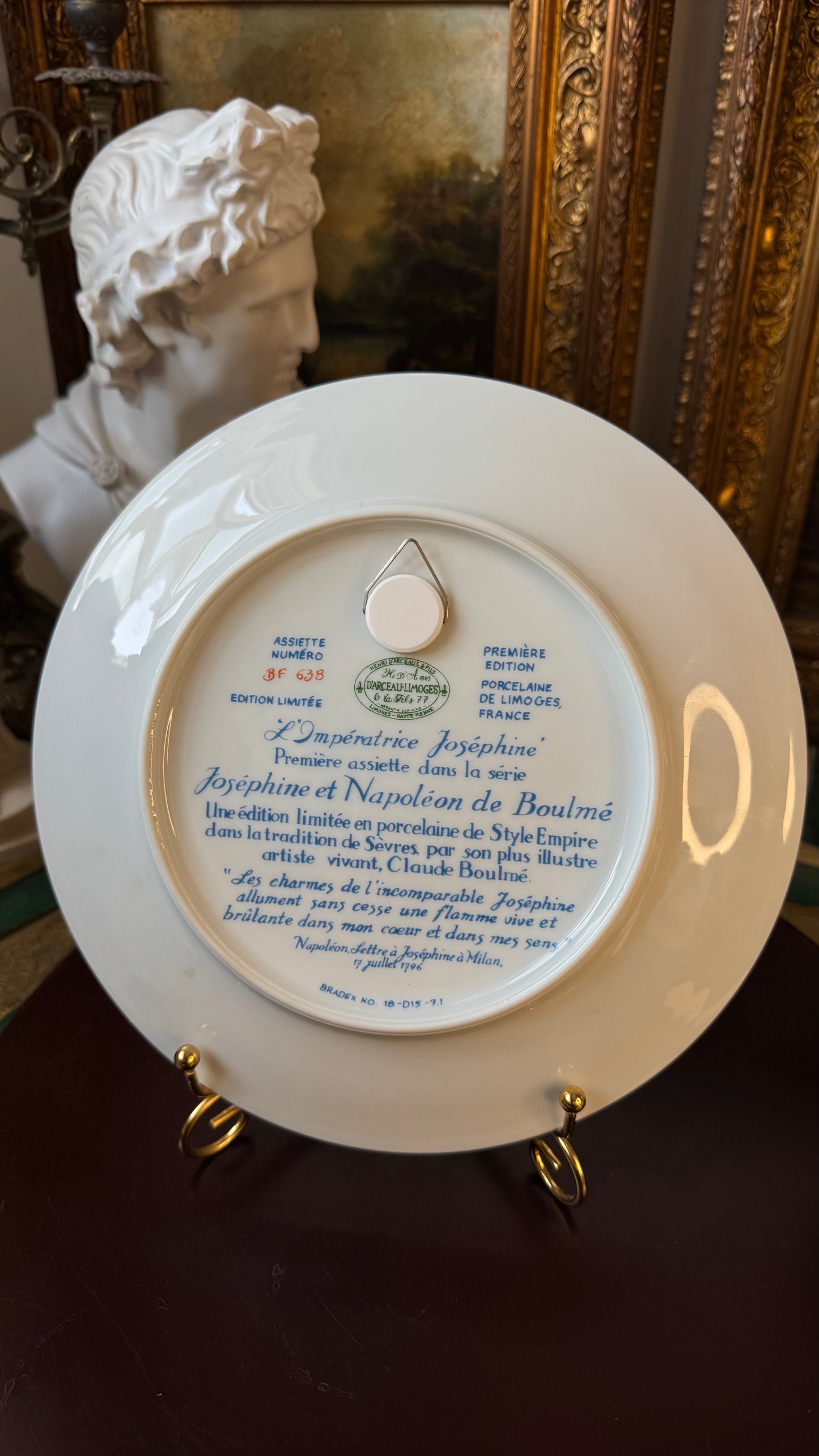 Henri d’Arceau & Fils – “L’Impératrice Joséphine” Limited Edition Limoges Plate