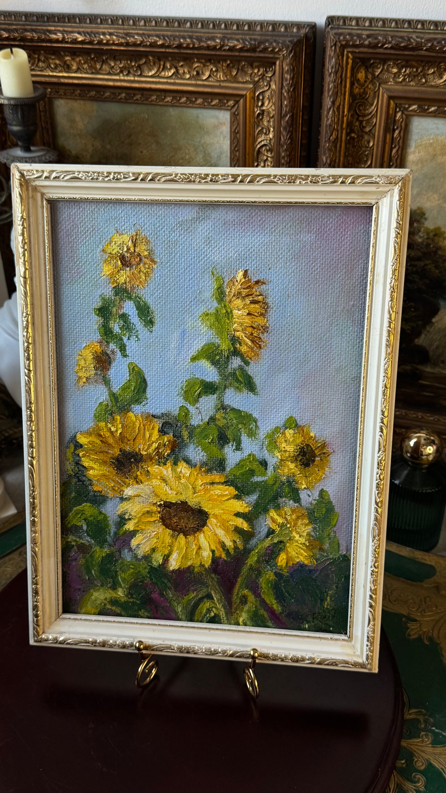 Sunflowers – Original Oil Painting on Canvas, 30 cm