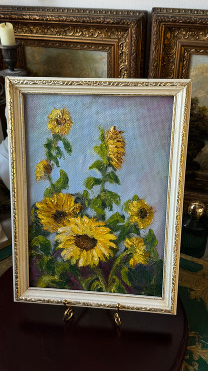Sunflowers – Original Oil Painting on Canvas, 30 cm