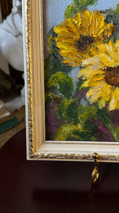 Sunflowers – Original Oil Painting on Canvas, 30 cm