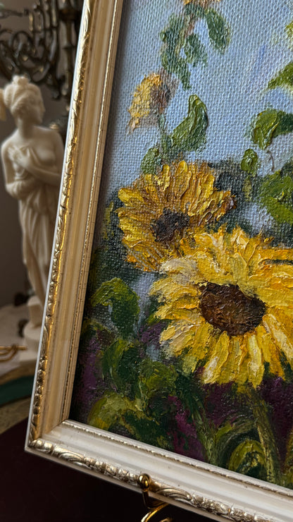Sunflowers – Original Oil Painting on Canvas, 30 cm