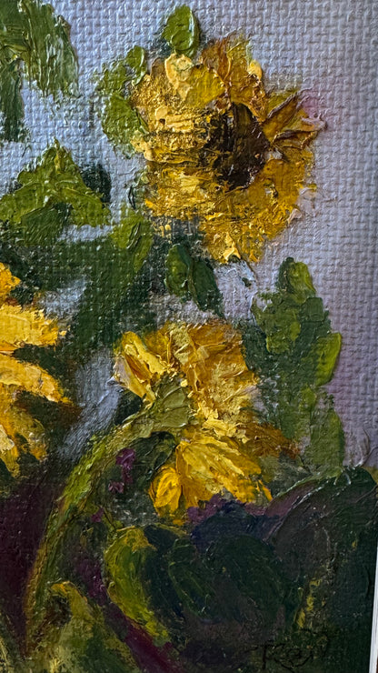 Sunflowers – Original Oil Painting on Canvas, 30 cm