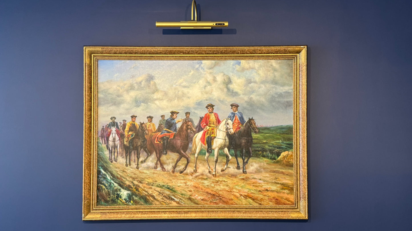 20th Century Oil Painting | The Cavalry Officers signed by Armstrong