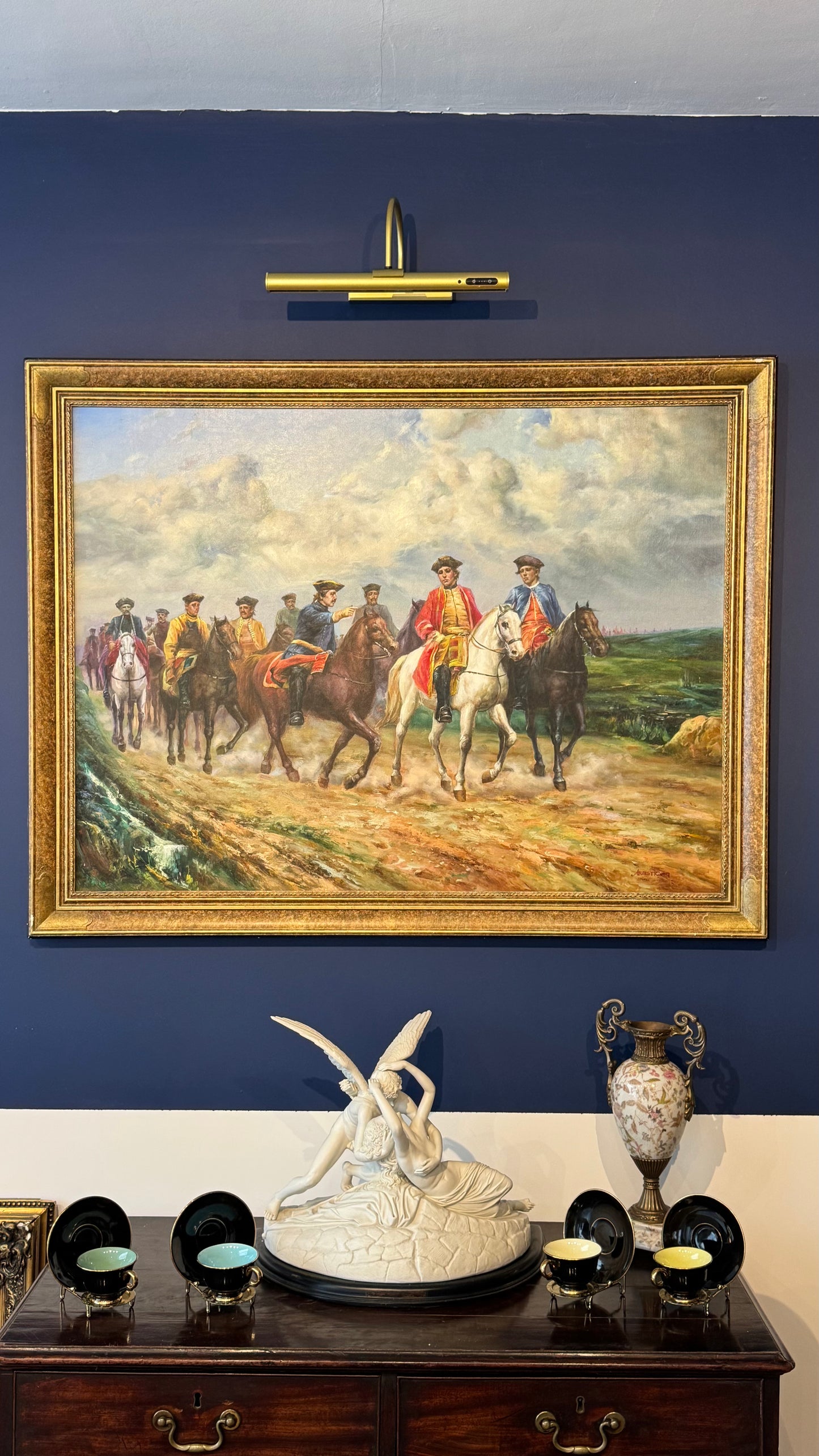 20th Century Oil Painting | The Cavalry Officers signed by Armstrong