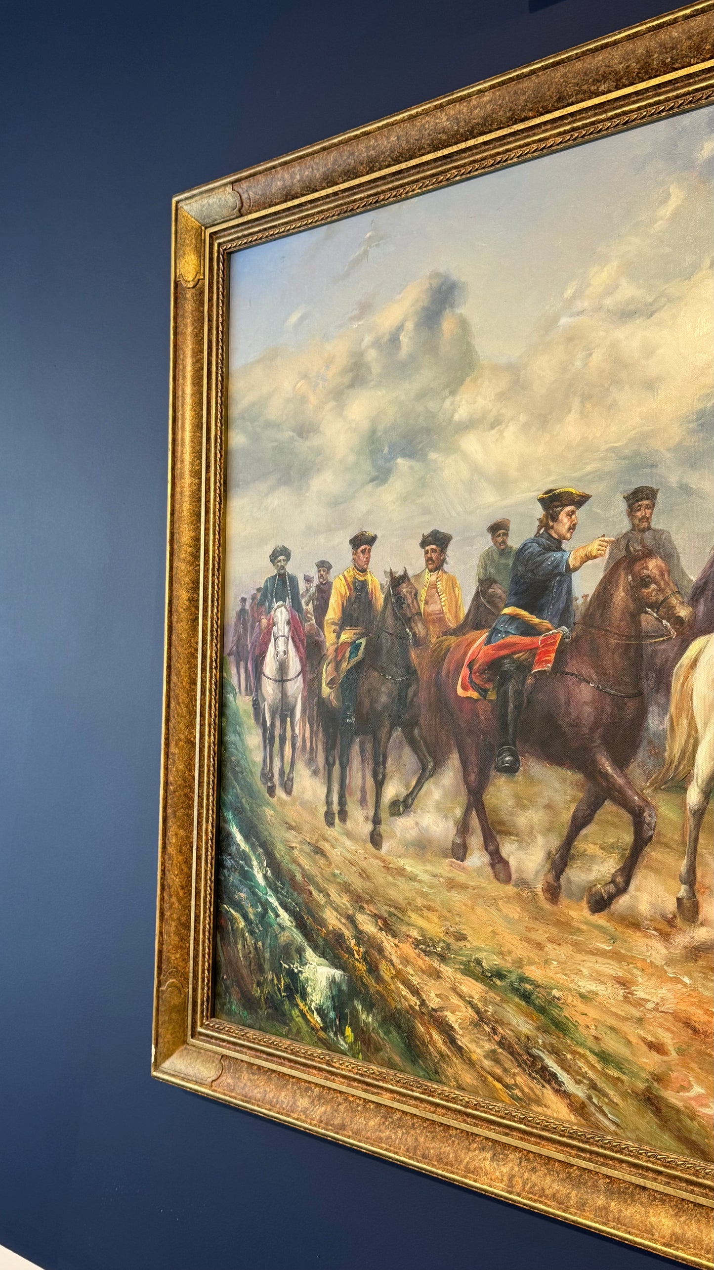 20th Century Oil Painting | The Cavalry Officers signed by Armstrong