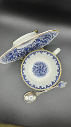 Coalport 19th Century | Cup & Saucer & Tea Spoon | Gold & Blue & White