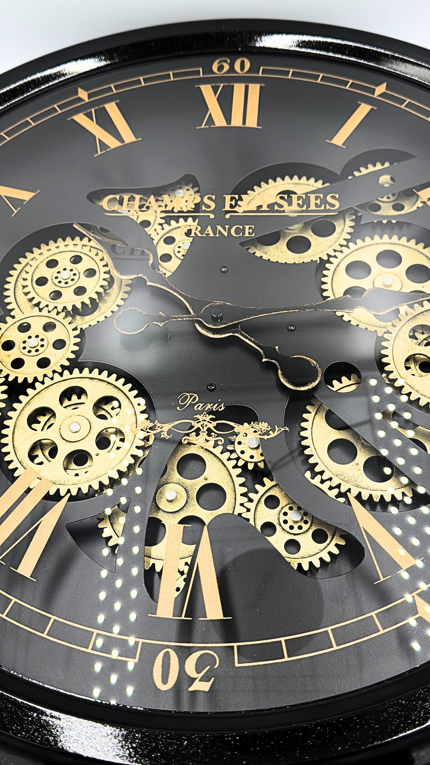 French Champs-Elysee Moving Gears Clock