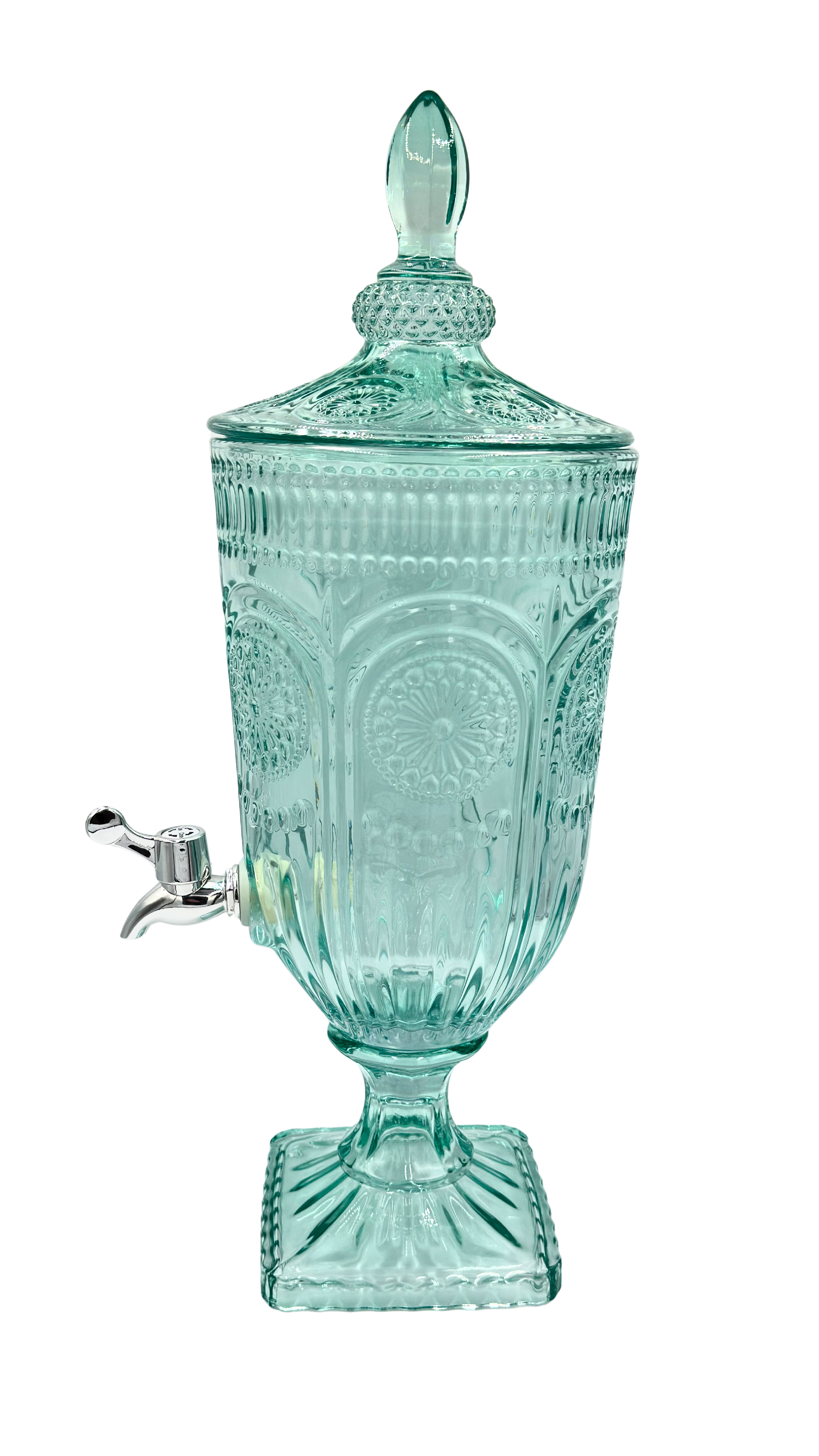 Teal Patterned 3-Litre Glass Drinks Server