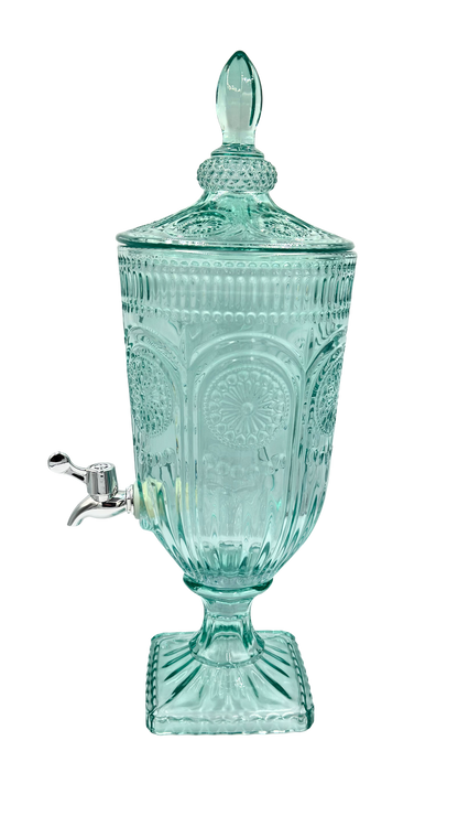 Teal Patterned 3-Litre Glass Drinks Server