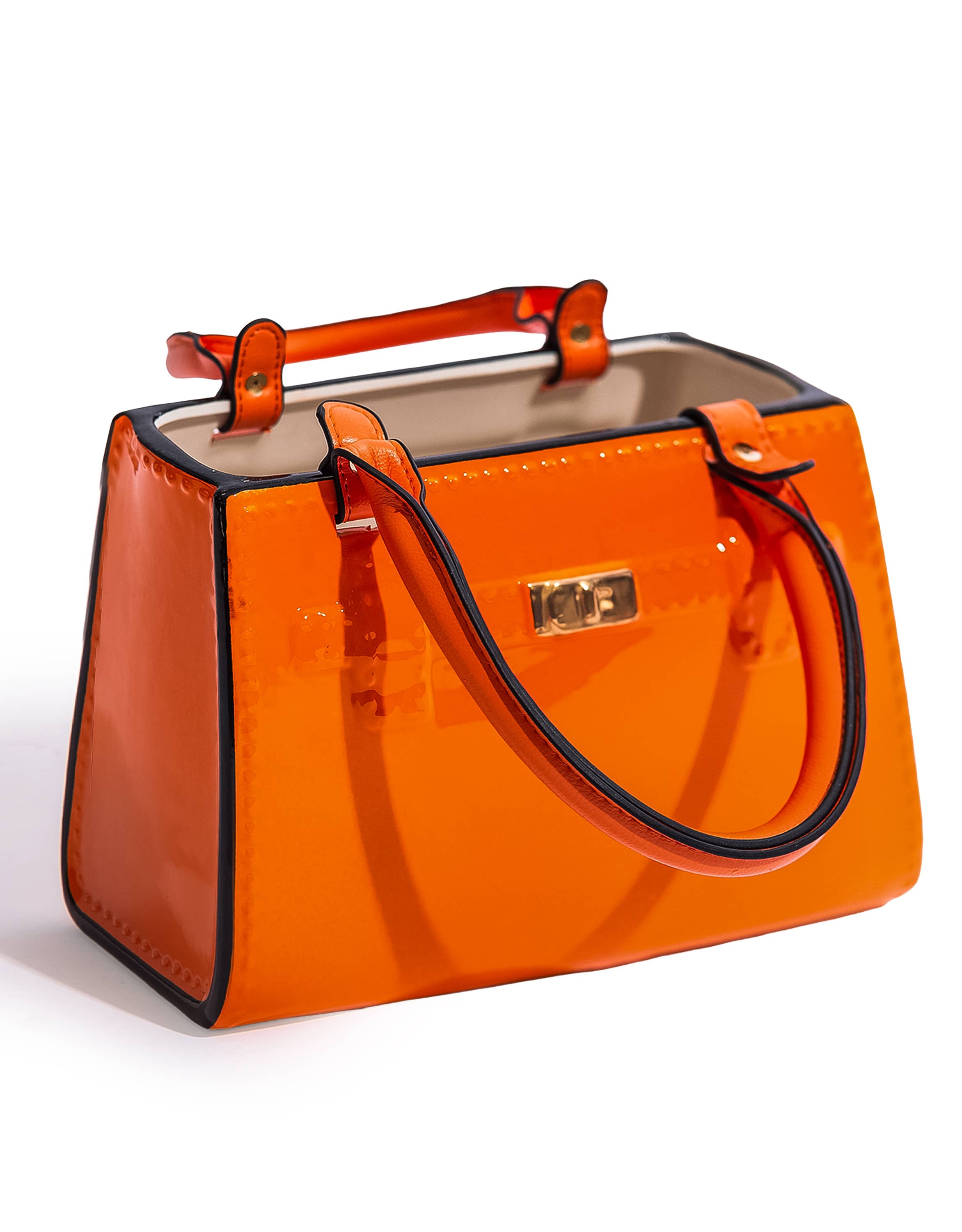Bright Orange Ceramic Handbag Vase