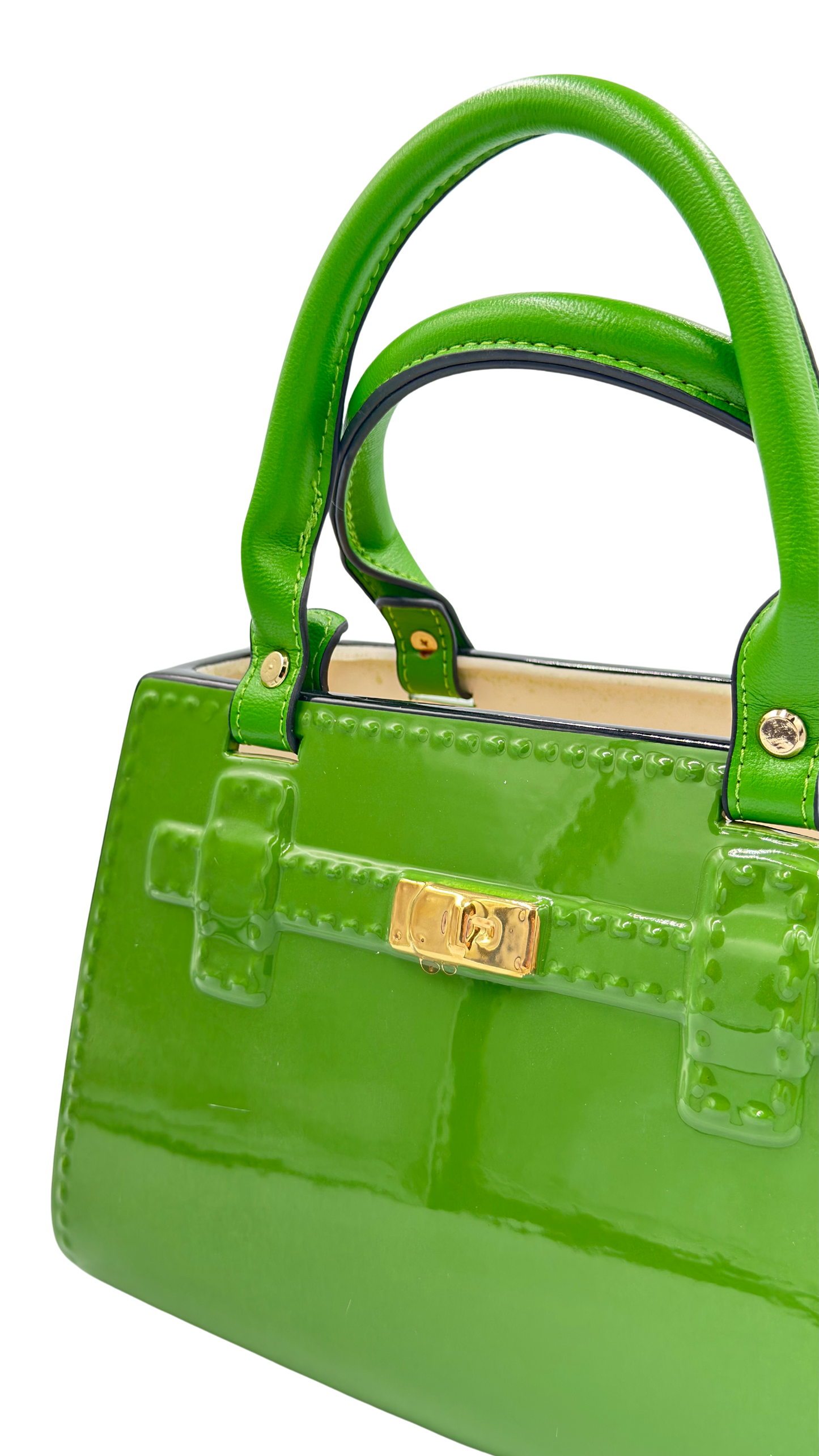 Green Ceramic & Leather Handbag Vase