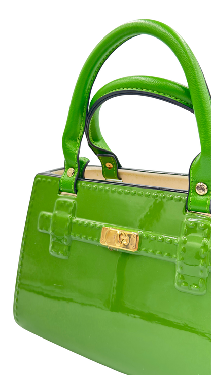 Green Ceramic & Leather Handbag Vase